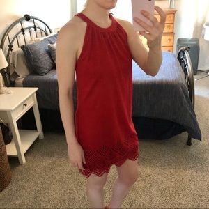 Red mini dress